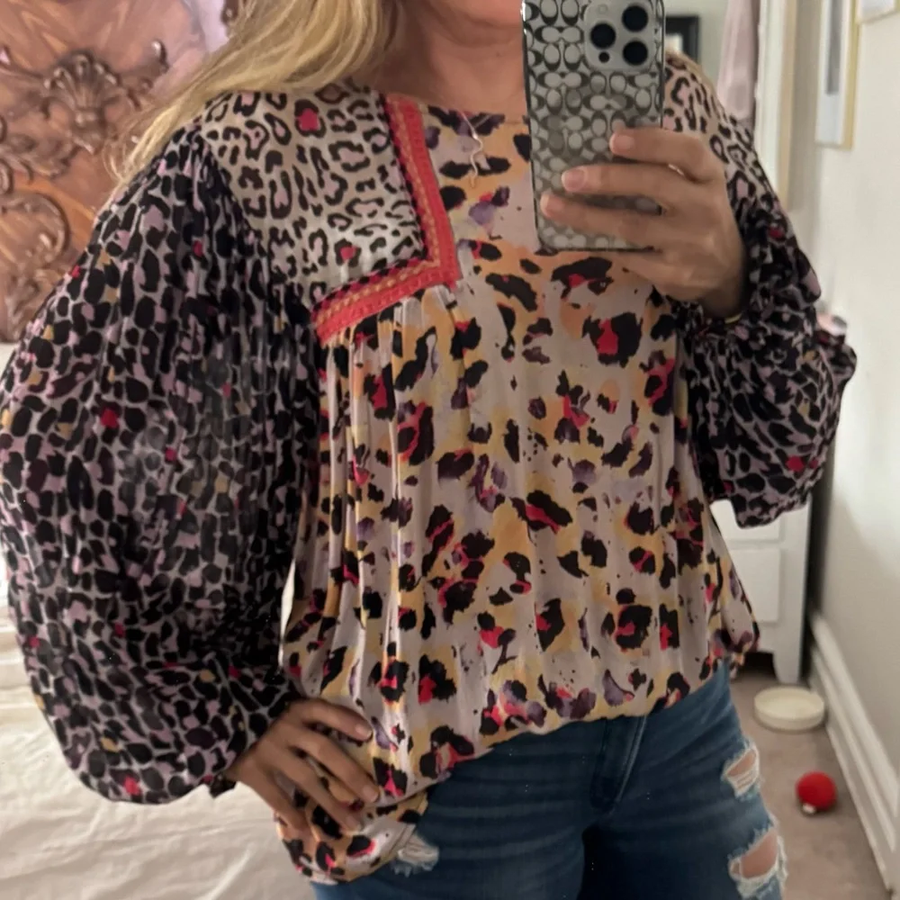 Anthropologie by Blank London Multicolor Leopard Print Blouse - Picture 2 of 2